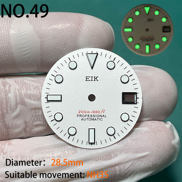 Nh35 watch double dial new C3 luminous modified craft watch skx007 SKX006 small millimeter 28.5mm abalone nh35 universal