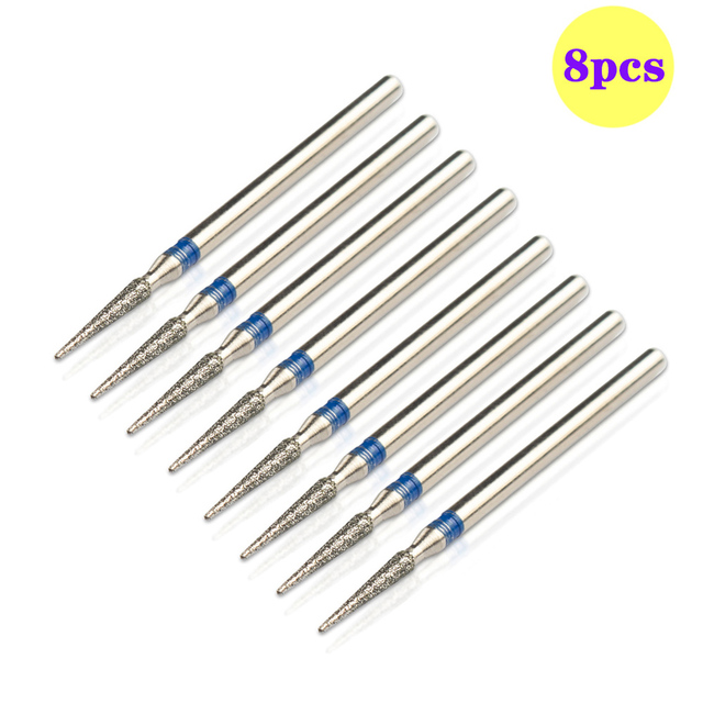 8pcs Diamond Milling Cutter for Manicure Set Nail Drill Bits Accessories Nozzles for Manicure Cutters Pedicure Sanding Nail File