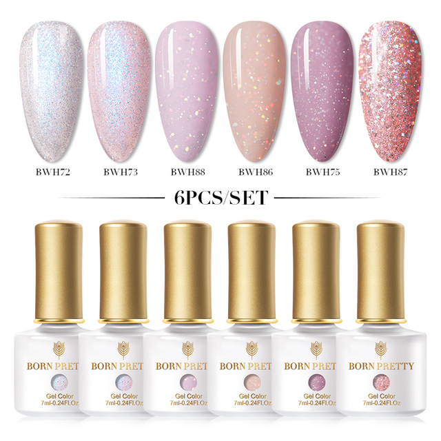 Born Pretty Nail Gel Polish Set Soak Off UV LED Gel 7ml Hybrid Semi Permanent Varnish Nail Art Gel Kit Top Coat Gel Manciuring