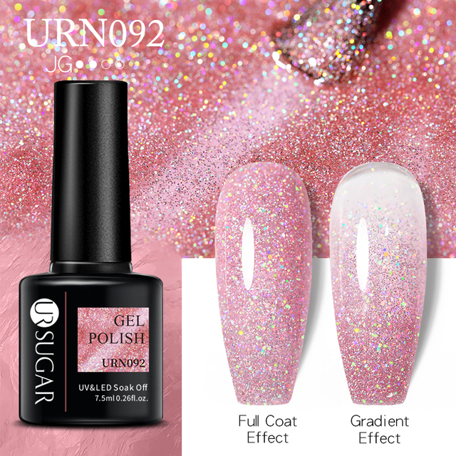 UR SUGAR 7.5ml Cat Reflective Magnetic Nail Gel Polish Rainbow Gel Shine Laser Gel Soak Off UV Varnish LED Nail Art Design