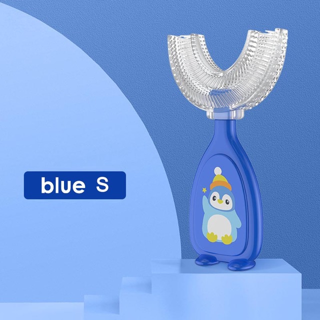 Liquid Silicone U-Shape Manual Oral Care Kids Toothbrush Cartoon Pattern Baby Teeth Cleaning Tool Children Toothbrush