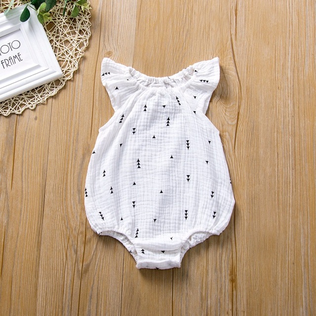 Summer Newborn Infant Baby Girls Romper Gauze Cotton Linen Baby Romper Playsuit Jumpsuit Fashion Baby Clothes