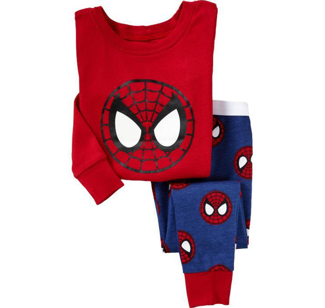 New Spider-Man cartoon children's long-sleeved pajamas children's champion home wear boys' underwear two-piece suit pajamas