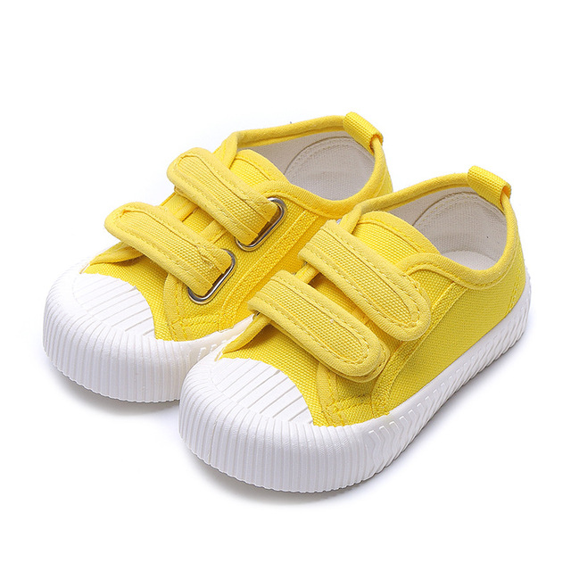 Boys Girls Candy Color Casual Shoes Toddler Kids Breathable Hook and Loop Shoes Luxury Soft Children Canvas Shoes Toddler Toddler