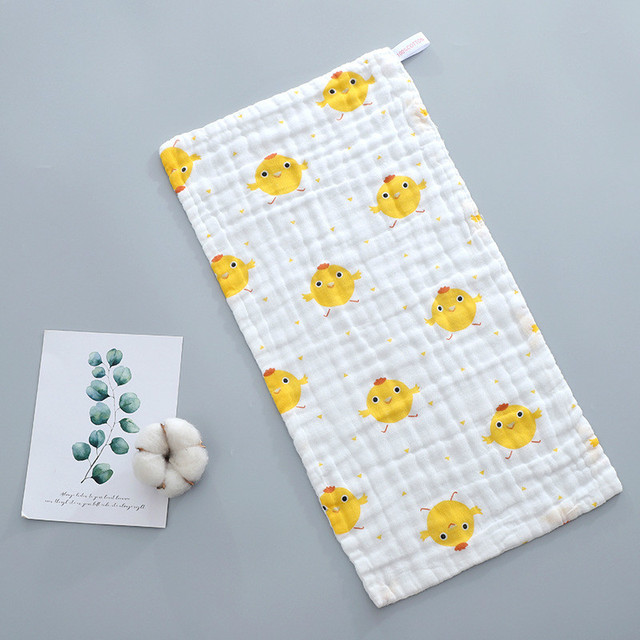 Six Layers Pure Cotton Baby Towel Cotton Gauze Combed Long Square Towel Newborn Washing Bath Towel 25x50cm