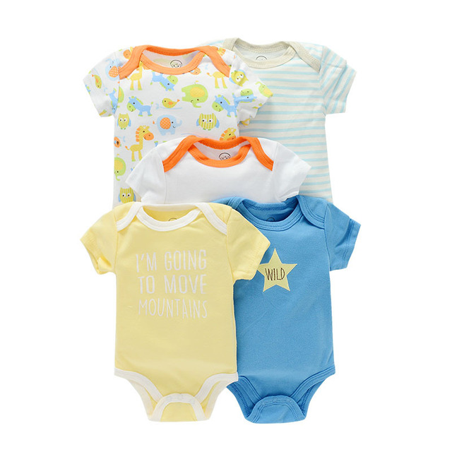 5pcs baby girl/boy bodysuit clothes for newborns high quality summer romper jumpsuits short sleeve infant girls clothes