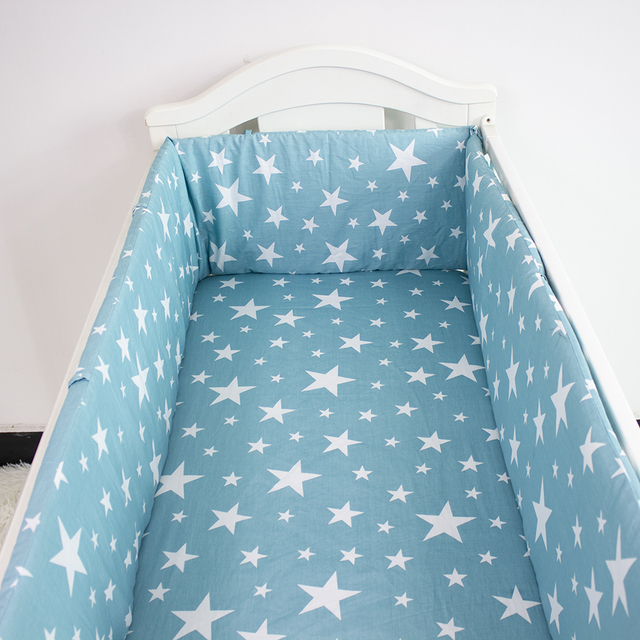 Baby Crib Bumper Set Newborn Polka Dot Cotton Printed Cot Bumpers In Infant Crib Protector For Baby Boy Girl Boy 200*30cm