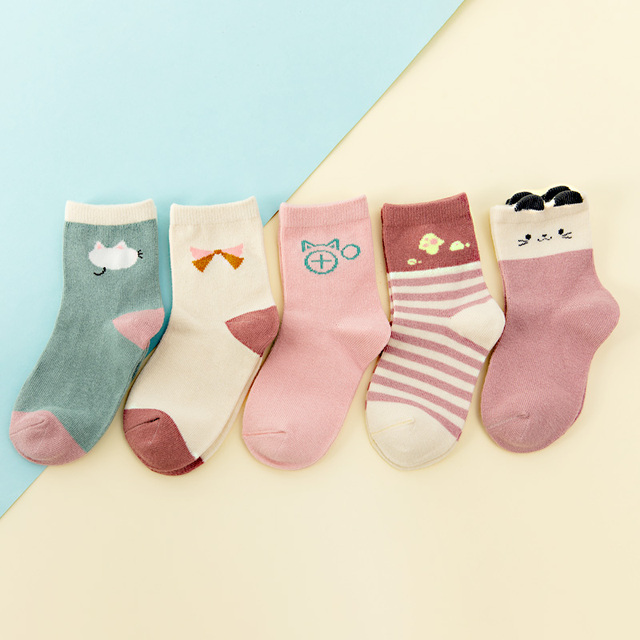 5 Pairs Warm Cotton Baby Socks High Quality Jacquard Unicorn Baby Socks Miaoyoutong Newborn Baby Socks