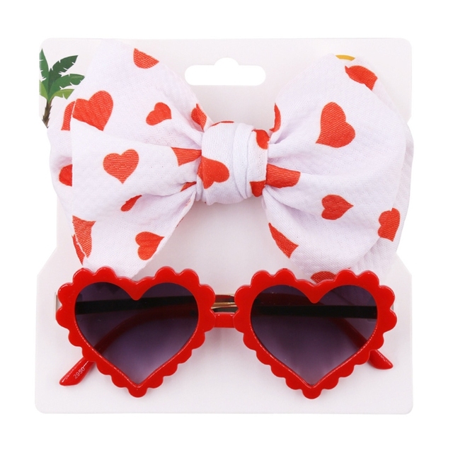 2pcs Newborn Photography Props Sunglasses Headband Set Baby Infant Photo Hair Band Glasses Sunglasses Kit