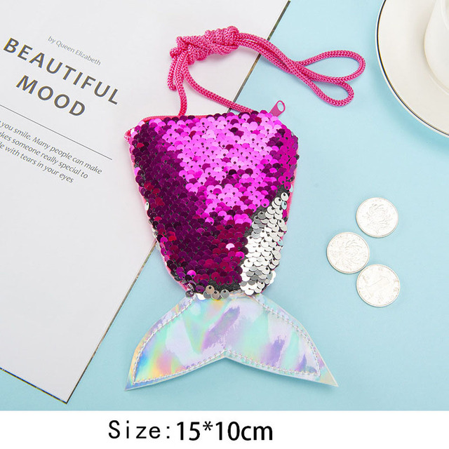 Girls Little Mermaid Party Accessories Necklace Ring Earrings Bracelet Kids Toy Birthday Gift Magic Embroidery Shoulder Bag Headband