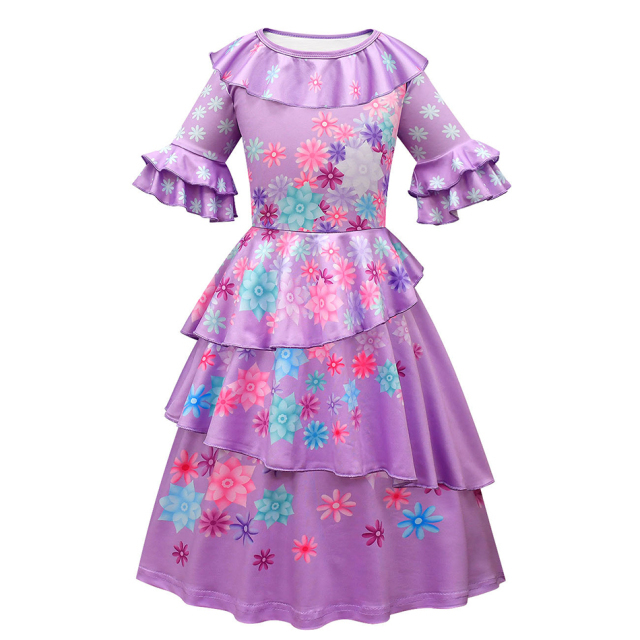 2022 Disney Princess Dress Mirabell Isabella Elsa Anna Dress Kids Party Costumes Kids Girl Clothes Kids Cosplay Outfits Encanto Frozen1/2