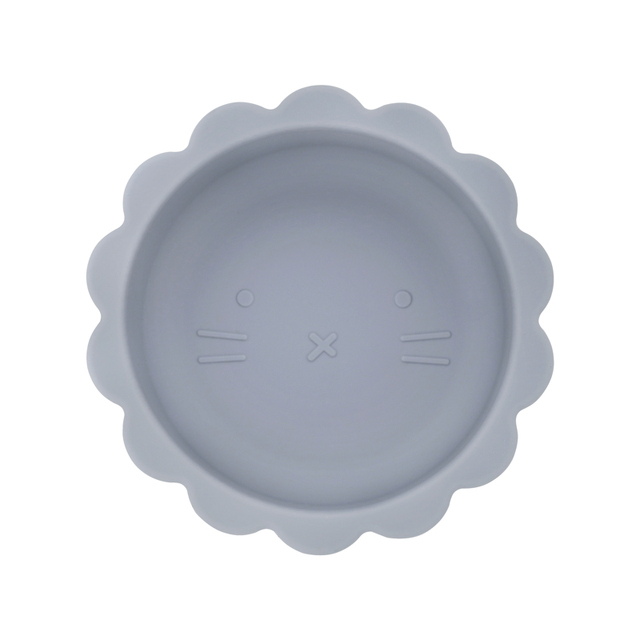 Cute silicone bowl children's complementary tableware food bowl BPA-free waterproof tableware plate wooden spoon silicone fork