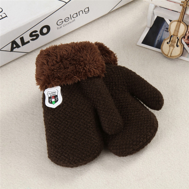 Boys Girls Knitted Gloves Full Finger Warm Rope Gloves Toddler Kids New Winter Set