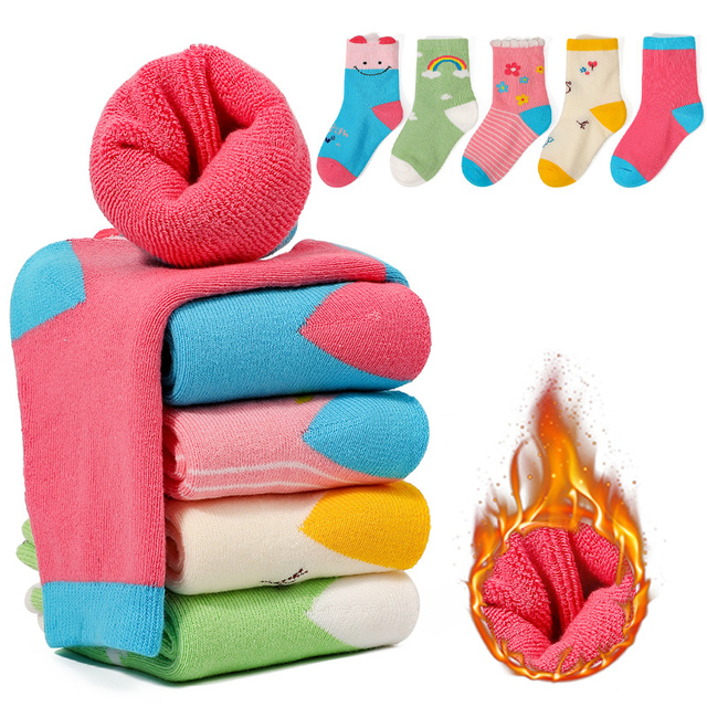 5pairs/lot Thick Terry Cotton Baby Kids Socks Winter Soft Warm Socks for Children Boys Girls Thermal Floor Socks Miaoyoutong