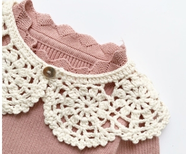 MILANCEL Baby Bibs Handmade Bape Knit Collar Baby Accessories Pure Cotton Kids Collar Hollw Out Baby Lace Collar