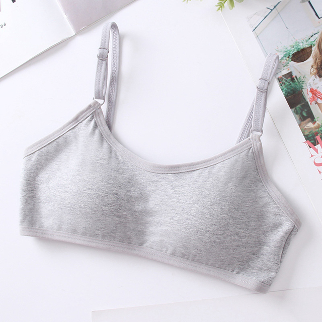 12-18Y Cotton Girls Bra Teenage Underwear Kids Sports Bra Adjustable Bra with Chest Pad Kids Seamless Bralette Puberty Clothes