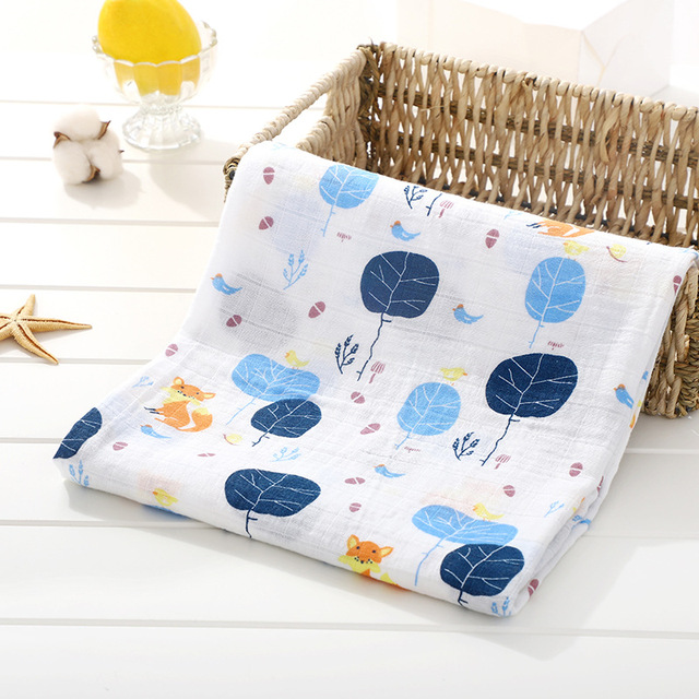 120cm*110cm 2 Layer Muslin Blanket Muslin Bamboo Baby Swaddle Blankets Newborn Baby Muslin Battaniye