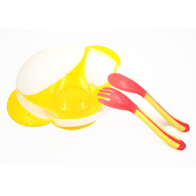 Baby Dish Set Training Bowl Spoon Cutlery Set Dinner Bowl Learning Dishes With Suction Cup Children Training Dinnerware