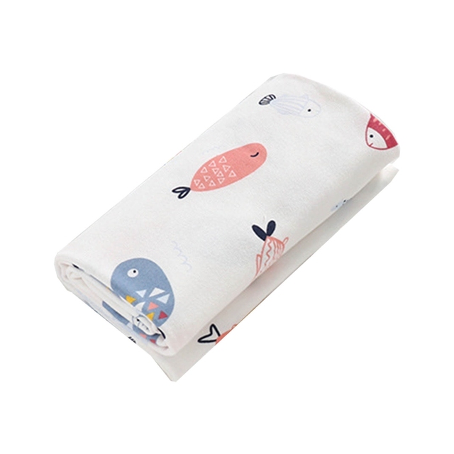Soft Cotton Muslin Baby Receiving Blanket Infant Cartoon Printed Swaddle Wrap