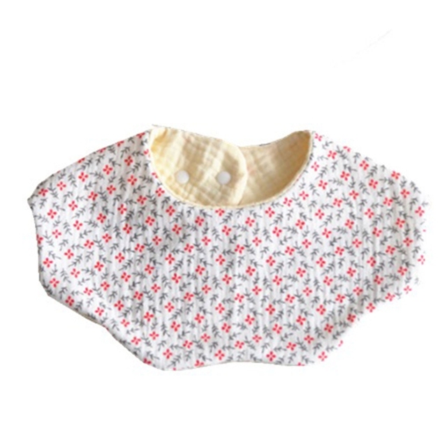 360 Degree Rotation Baby Burp Cloth Flower Shape Feeding Bib Bandana Scarf 5 Layers Pure Cotton Absorbent Saliva Towel