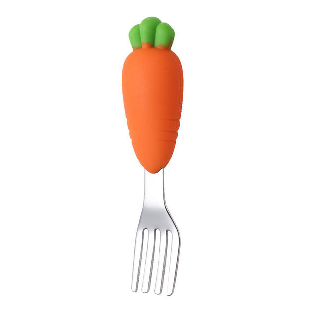 Baby Stainless Steel Silicone Cutlery Feeding Set Children Straw Cutlery Carrot Set Split Training Plate Spoon Fork Dinner Plate