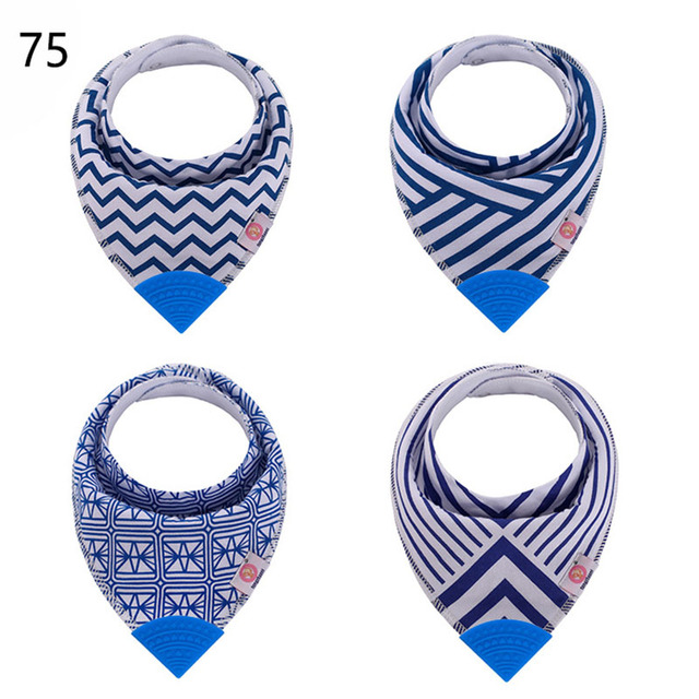 Baby Bibs With Teether Baby Stuff Triangle Bib Silicone Baby Scarf Cotton Drooling Cloth Towel Burp Feeding Infant Towel