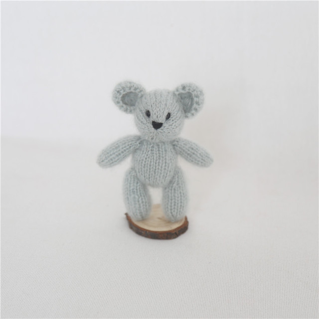 Newborn Teddy Bear Knit Mohair Animal Stuffer Photography Props Crochet Baby Photo Shoot