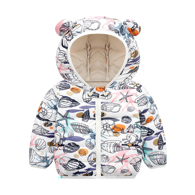 Autumn Winter Baby Kids Solid Outerwear Infant Boys Girls Hooded Jacket Coats Clothes Christmas Cotton Quilted Clothes JYF