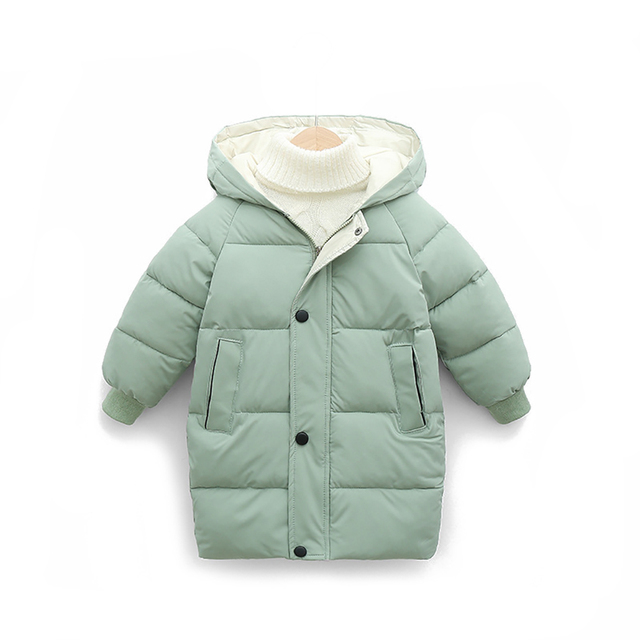 Toddlers Winter Cotton Padded Coat Long Warm Thicken Cotton Padded Long Jacket Toddler Kids Outerwear