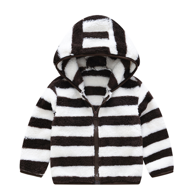 Autumn Jackets For Baby Boy Trench Children's Clothing Girls Warm Hooded Striped Outerwear Windbreaker Baby Kids Coats JYF