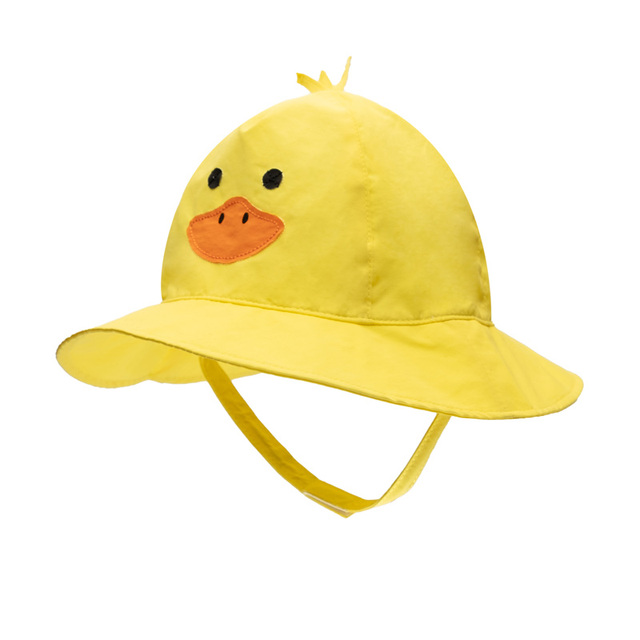 summer cartoon yellow duck baby girls boys bonnet caps adjustable beach accessories kids sun hat panama children hat casquette