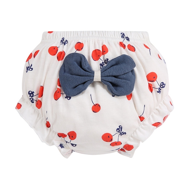 Cute Baby Pants Pants Bow Cloth Diaper Reusable Infant Cotton Nappy Cloth Kids Training Pants Wear Outside for 1-3 Y