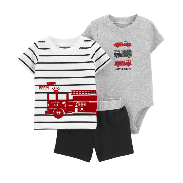 Enfant Baby Girl Fashion Cartoon Cotton Outdoor Casual Clothes Set Boy Hot Cartoon Car Design Homewear Korea Kids Clothing Sets