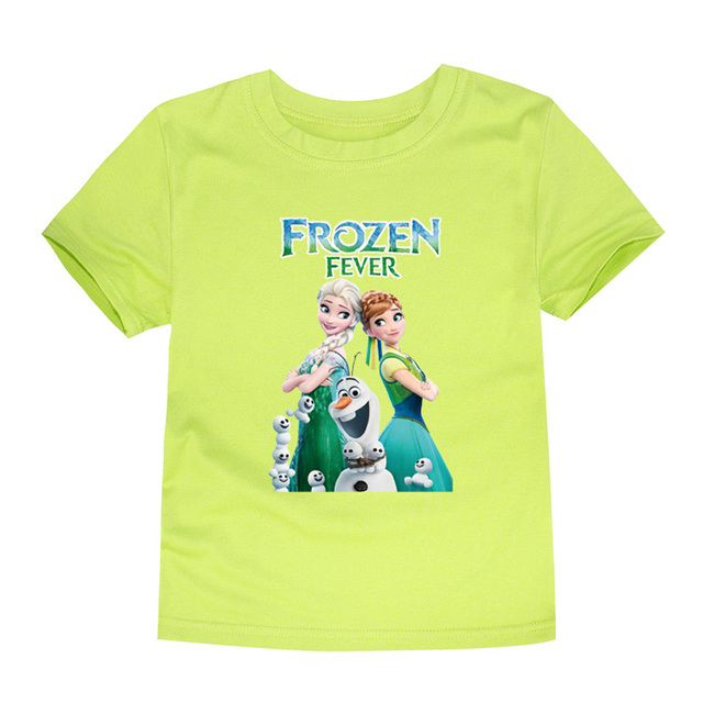 Disney Cartoon T-shirt for Boys Teens Children Summer Tops Girls Frozen Tees Anna and Elsa Cosplay T-shirt Olaf T-shirt