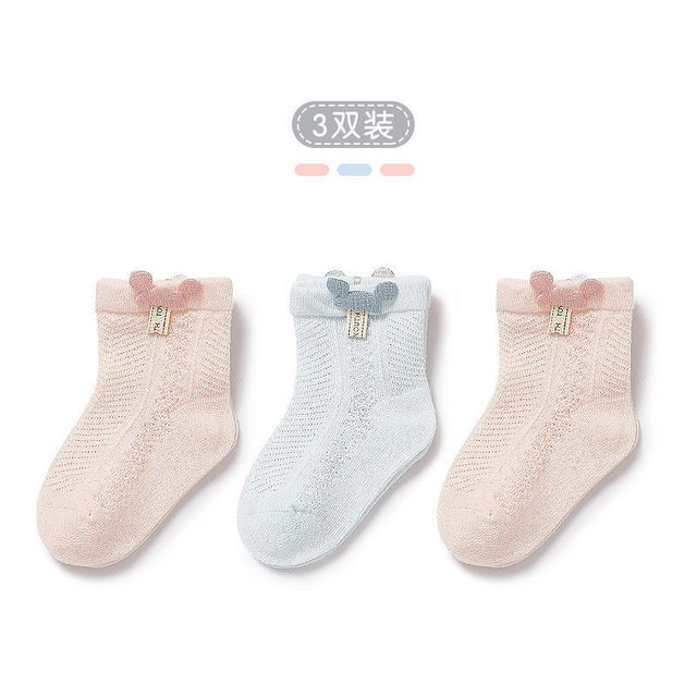 3pairs/lot Girls Socks Summer Breathable Children Short Ankle Socks for 1-12 Years Kids Soft Cotton Lace Princess Mesh Socks