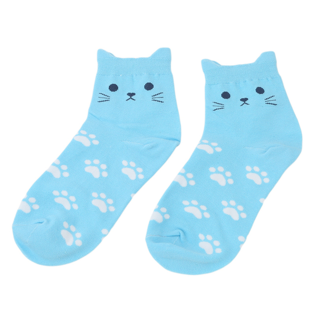 Cartoon cute cat kids socks candy color socks boys girl cotton sock wholesale children accessories newborn