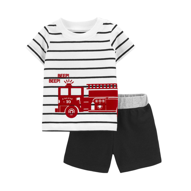 High Quality 100 Cotton Summer Baby Clothes Baby Boys Clothes Infant Newborn Baby Boys Clothes Sets Baby Clothes Suits