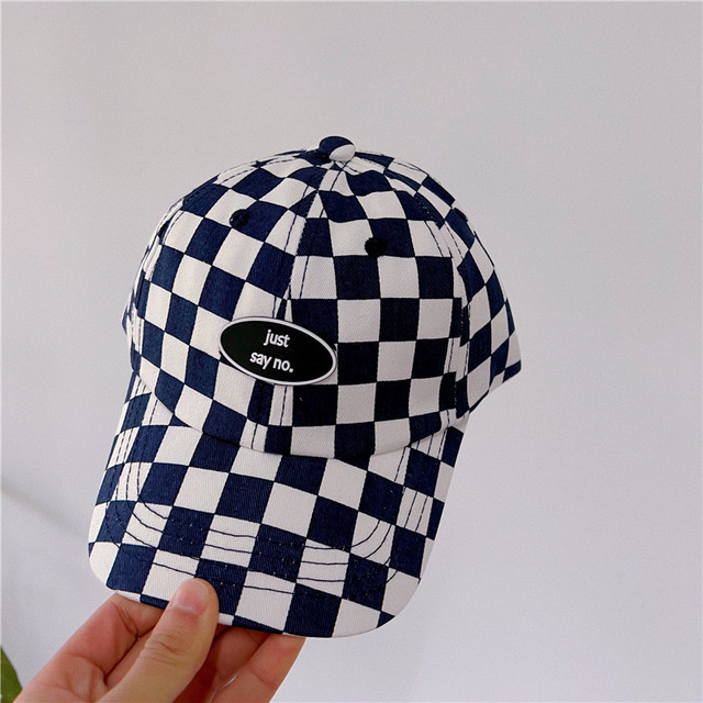 MILANCEL 2022 summer new children's patchwork hat fashion plaid baseball caps