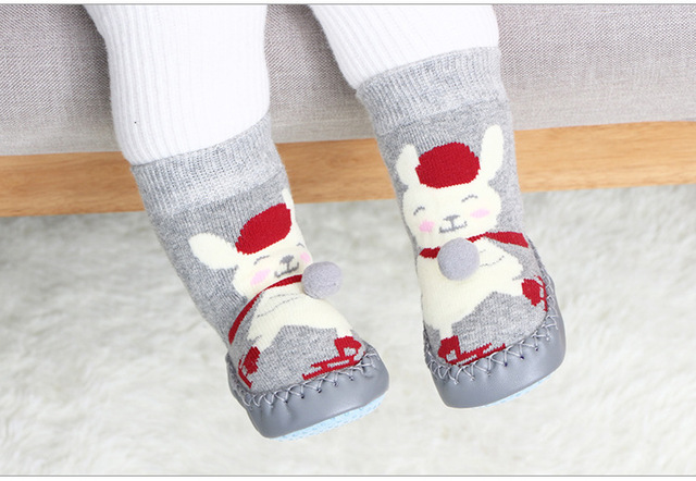 baby indoor sock shoes newborn baby socks winter thick terry cotton baby girl sock with rubber soles infant animal funny sock