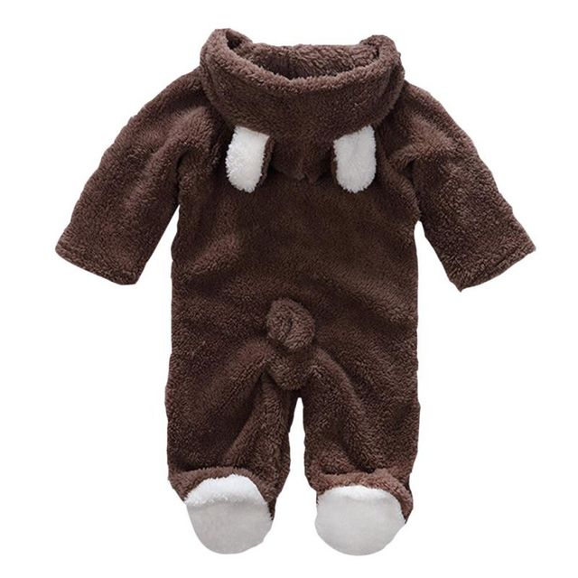 Winter Baby Clothes Flannel Infant Boy Clothes Cartoon Animal Bear Ear Romper Jumpsuit Warm Newborn Toddler Casual Baby Costume