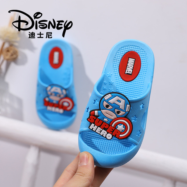 Disney Summer New Frozen Princess Slippers Non-slip Home Indoor Boys Mickey Mouse Cute Princess Off-Beach Shoes