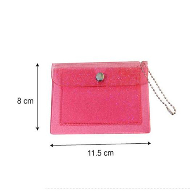 New Fashion 2 Bit Transparent Waterproof PVC Women Girls Card Case Business Card Holder Men Credit Card Bag ID Card Small Wallet