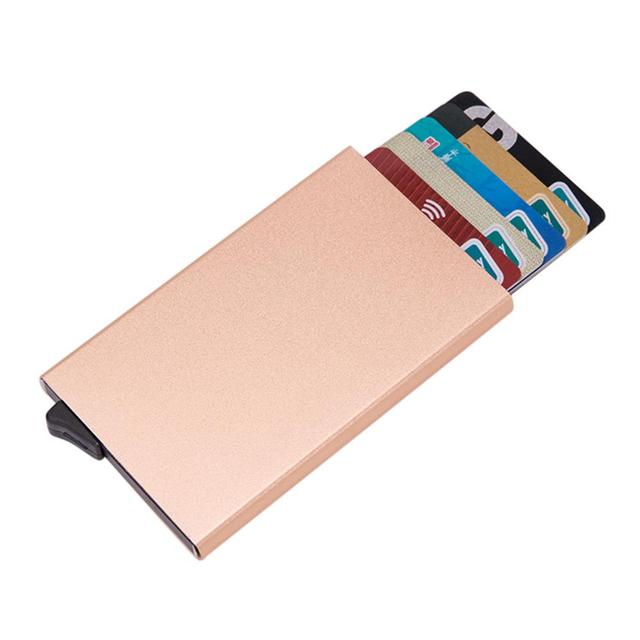 Anti-theft ID Credit Card Holder Porte Carte Thin Aluminum Metal Wallets Pocket Bank Box Women Men Credit Card Box