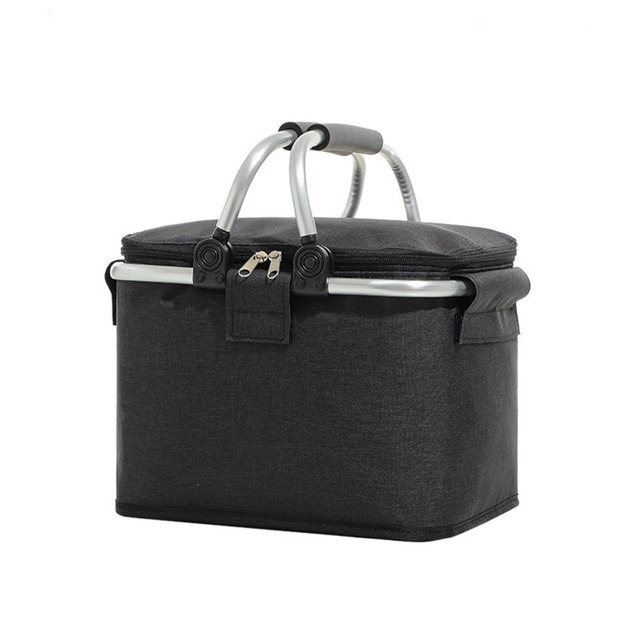 Portable Folding Picnic Camping Lunch Bags Insulated Cooler Bag Cool Hamper Storage Basket Picnic Basket