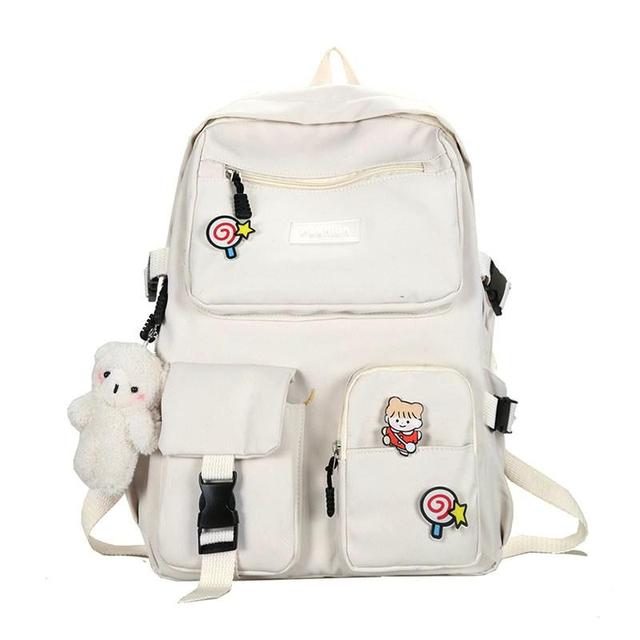 Kawaii Doll Girl School Bag Korean Version Casual Women Backpack Large Capacity Girls Backpacks All-match Woman Bag 2022