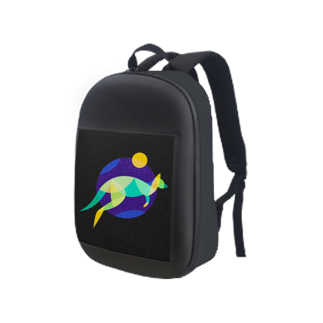 Smart APP Control Dynamic LED Display Advertising Backpack USB DIY LED City Walk Advertising 14'' Portable Backpack