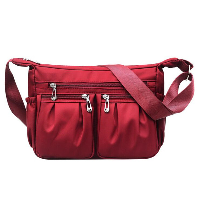 Nylon diagonal cross bag youth fashion casual version ladies large capacity shoulder bag waterproof solid color bag