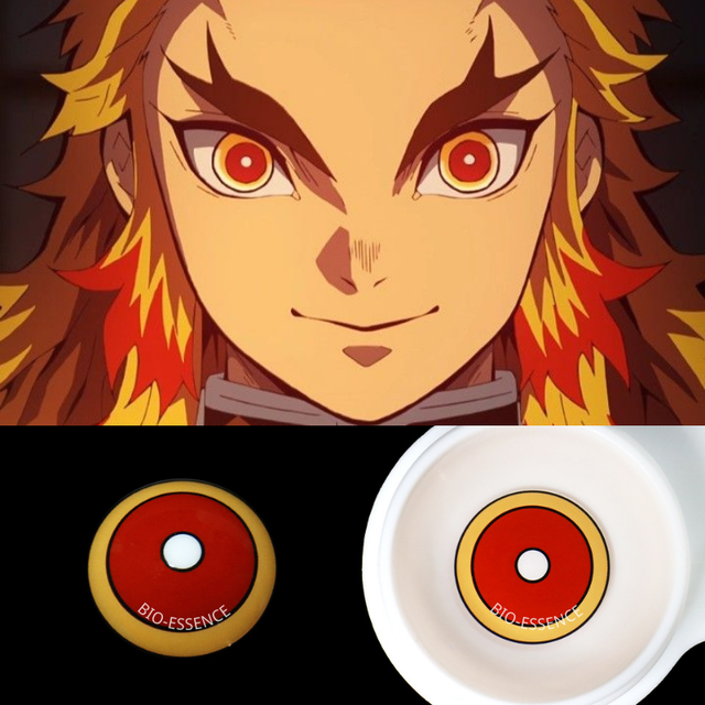 Bio-essence 1 Pair Cosplay Color Contact Lenses Nezuko Cosplay Anime Eye Contacts Pink Lenses Demon Slayer Cosplay Lenses