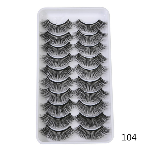 10 pairs of 3D false eyelashes, handmade, soft and hot, naturally, to create a perfect eye makeup, cross and thick