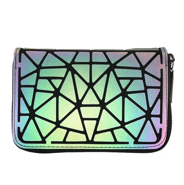 Maelove-Girl Geometric Wallet Small Laser Cut Fashion Luminous Handbag Free Shipping